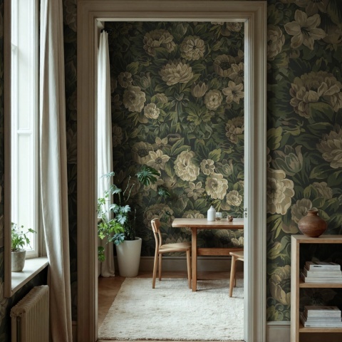 Fototapet, Heritage Floral, Green, Rebel Walls