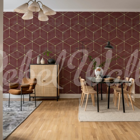 Fototapet, Hexaeder, Burgundy, Rebel Walls - Img 3