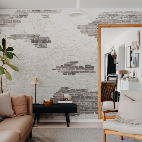 Fototapet, Ivory Bricks, Soft Plaster, Rebel Walls