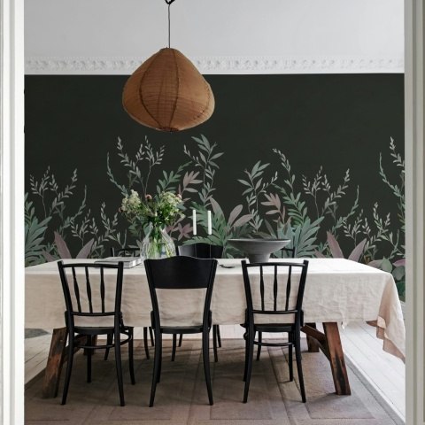 Fototapet, Jungle Meadow, Black, Rebel Walls - Img 3