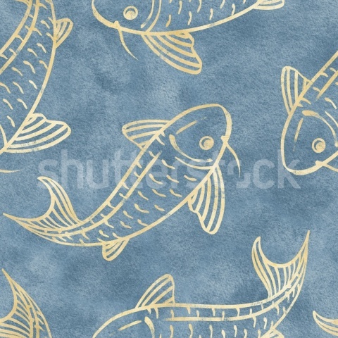 Fototapet, Koi Pond, Blue, Rebel Walls - Img 2