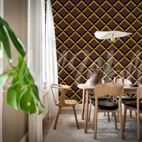 Fototapet, Lattice, Burgundy, Rebel Walls - Img 3