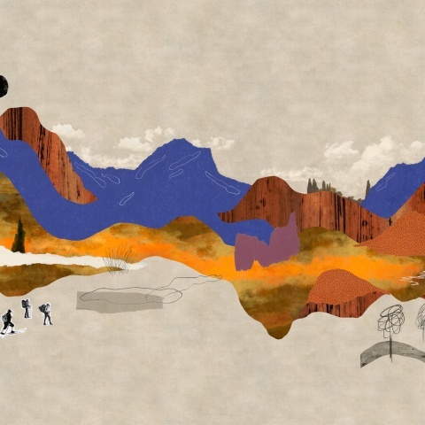 Fototapet lavabil Landscape Collage, Beige, TresTintas - Img 2