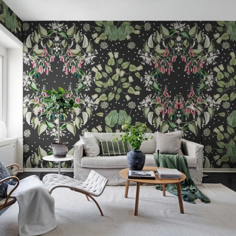 Fototapet, Lotus, Black, Rebel Walls