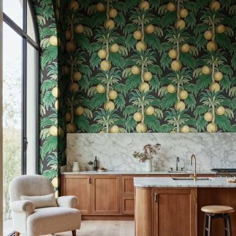 Fototapet, Lush Lemons, Black, Rebel Walls