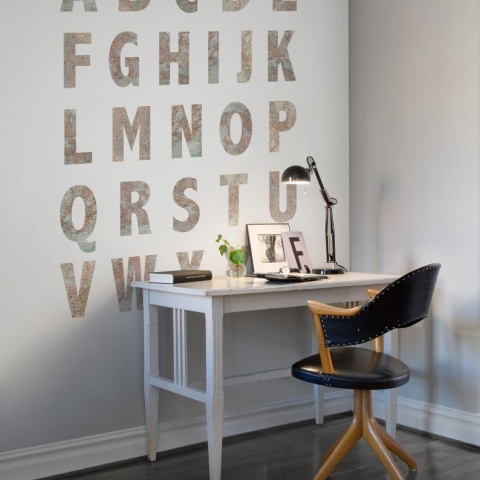 Fototapet, Map Alphabet, Rebel Walls