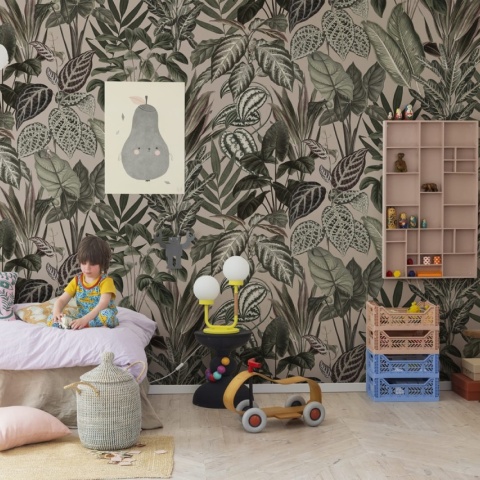 Fototapet, Mischievous Monkeys, Pastel Pink, Rebel Walls - Img 6