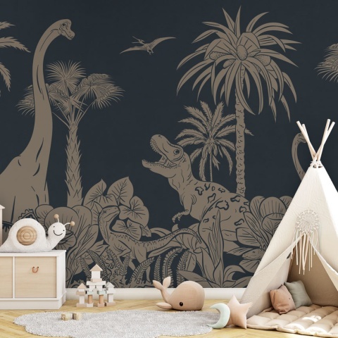 Fototapet Monochrome Dino - Blue Vintage, Kikki Belle - Img 5