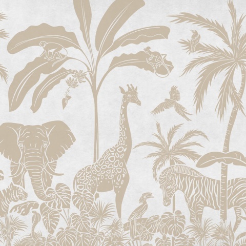 Fototapet Monochrome Jungle - White Vintage, Kikki Belle - Img 2