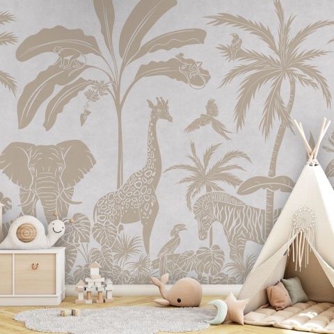 Fototapet Monochrome Jungle - White Vintage, Kikki Belle - Img 5