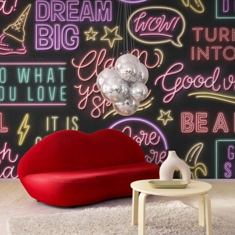 Fototapet, Neon Vibes, Black, Rebel Walls
