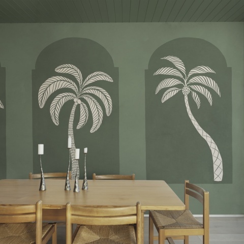 Fototapet, Palm Arches, Green, Rebel Walls - Img 3
