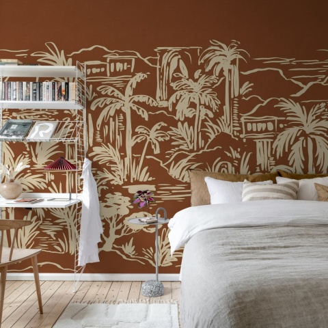 Fototapet, Palm Oasis, Rust, Rebel Walls
