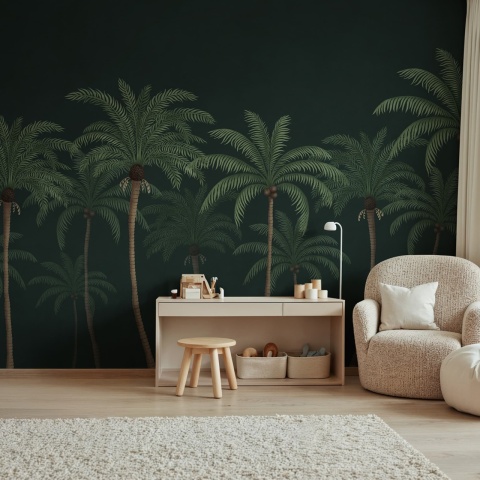 Fototapet, Palm Parade, Black, Rebel Walls - Img 3