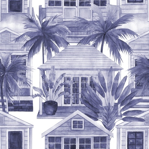Fototapet, Palm Residence, Blue, Rebel Walls - Img 2