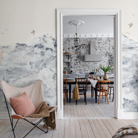 Fototapet, Paper Mountains, Blue, Rebel Walls