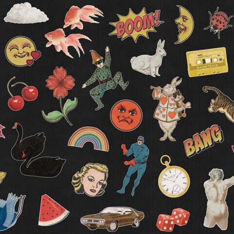 Fototapet, Patches, Black, Rebel Walls - Img 2