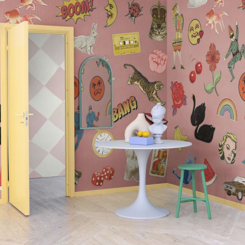 Fototapet, Patches, Pink, Rebel Walls - Img 5