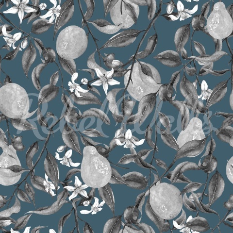 Fototapet, Pear Garden, Blue, Rebel Walls - Img 2