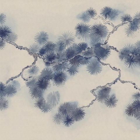 Fototapet, Pine Branch, Blue, Rebel Walls - Img 2