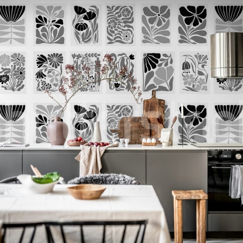 Fototapet, Playful Flora, Black &amp; White, Rebel Walls - Img 3