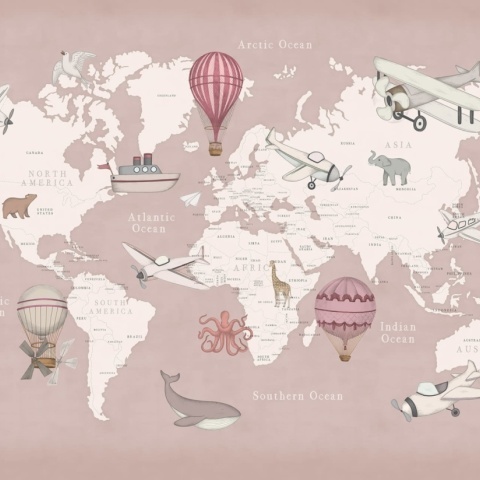 Fototapet, Playful World, Light Pink, Rebel Walls - Img 2