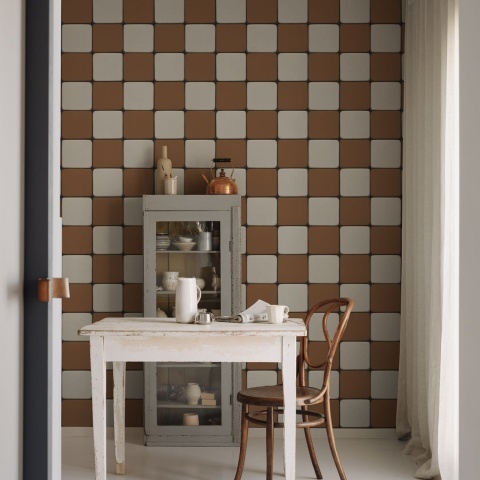 Fototapet, Porcelain Tiles, Orange, Rebel Walls