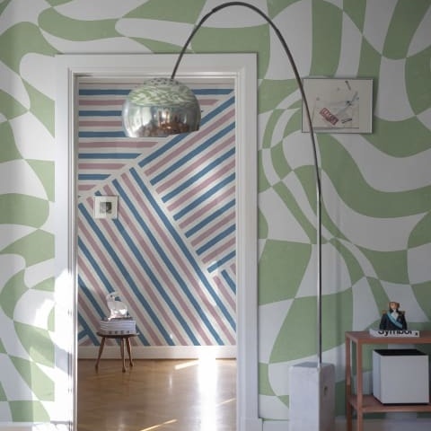 Fototapet, Psychedelic Chess, Green, Rebel Walls - Img 6