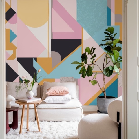 Fototapet, Retro Forms, Multi, Rebel Walls
