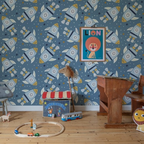 Fototapet, Rockets, Blue, Rebel Walls
