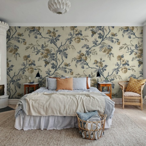 Fototapet, Rose Garland, Blue, Rebel Walls - Img 3