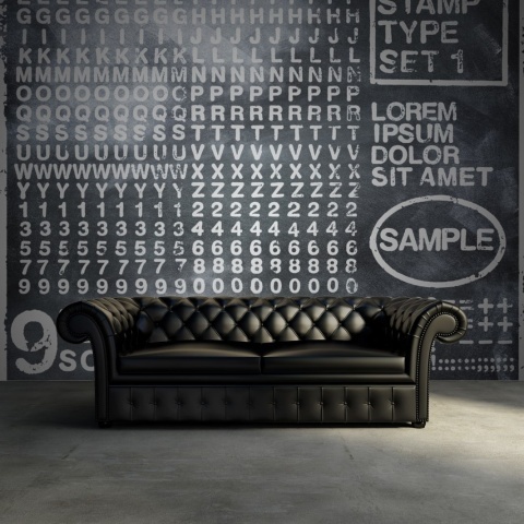 Fototapet, Rubber Stamp, black, Rebel Walls