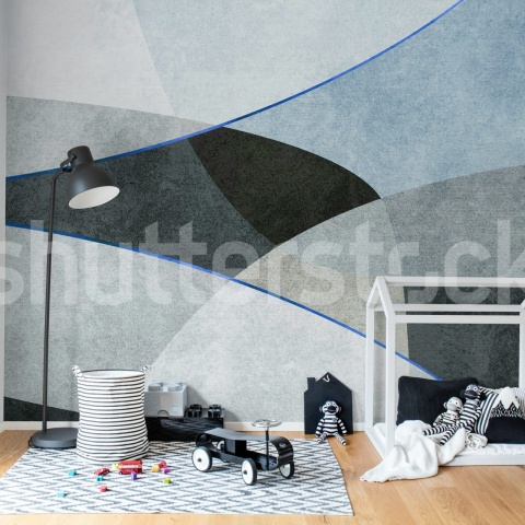 Fototapet, Shapes and Forms, Blue, Rebel Walls