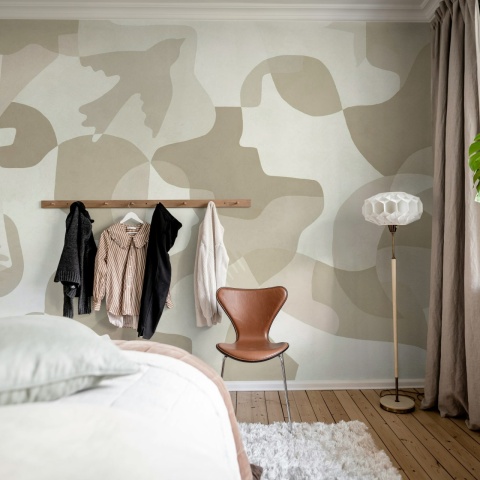 Fototapet, Silent Conversation, Beige, Rebel Walls