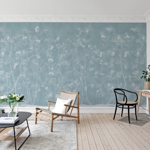 Fototapet, Soft Chinoiserie, Baby Blue, Rebel Walls - Img 3