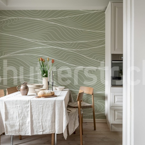 Fototapet, Soft Dunes, Green, Rebel Walls - Img 3