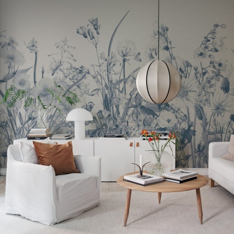 Fototapet, Soft Meadow, Blue, Rebel Walls