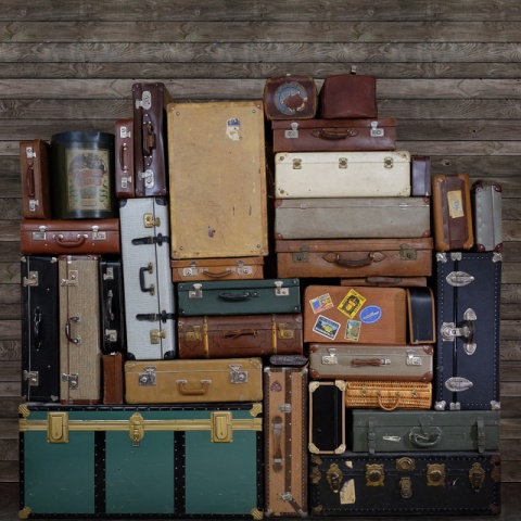 Fototapet, Stacked Suitcases, Heap, repetitiv, Rebel Walls - Img 2