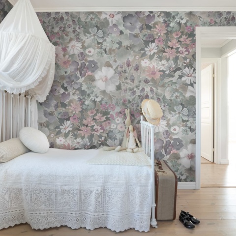 Fototapet, Summer Field, Dusty Pink, Rebel Walls - Img 3