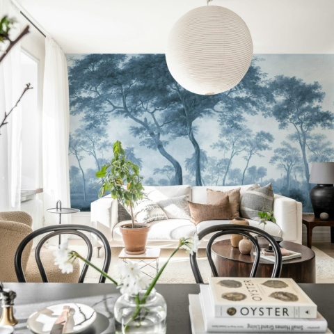 Fototapet, The Green Forest, Vintage Blue, Rebel Walls