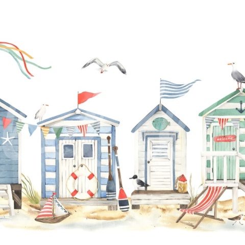 Fototapet, Tiny Beach Houses, Multi, Rebel Walls - Img 2