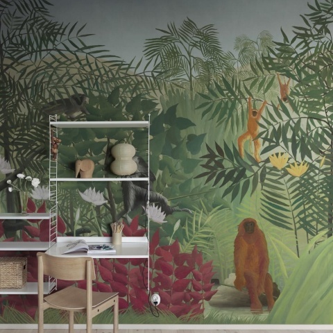 Fototapet, Tropical Forest With Monkeys by Rousseau, Rebel Walls - Img 3