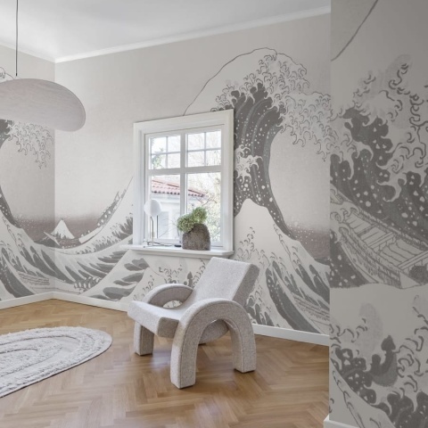 Fototapet, Under the Wave off Kanagawa, White, Rebel Walls