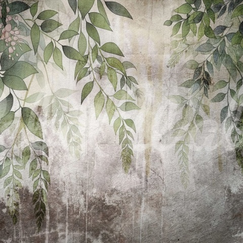 Fototapet, Vintage Leafs, Green, Rebel Walls - Img 2
