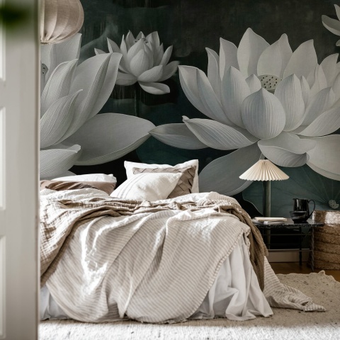 Fototapet, White Lotus, Night, Rebel Walls - Img 3