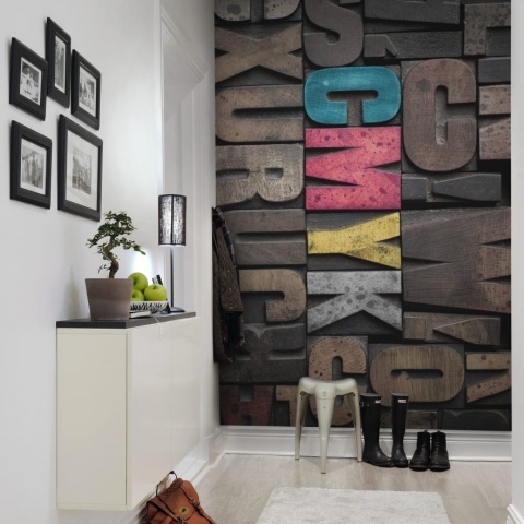Fototapet, Woodcut, CMYK, Rebel Walls