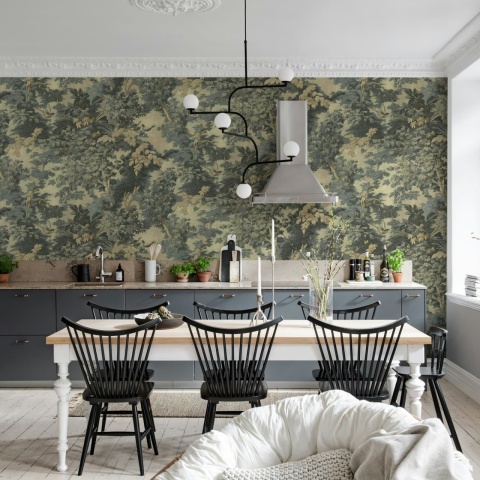 Fototapet, Woodland Birds, Blue, Rebel Walls