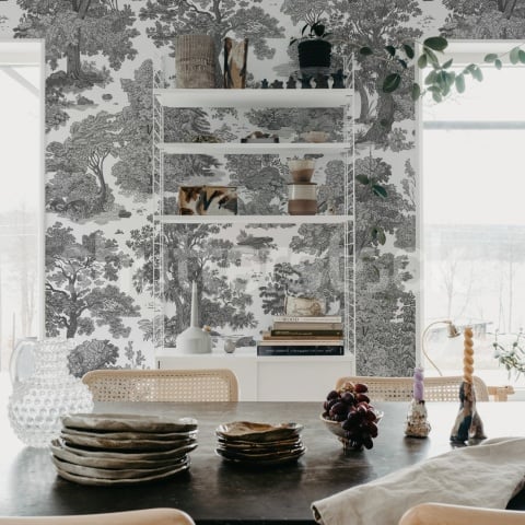 Fototapet, Woodland Toile, Gray, Rebel Walls - Img 3