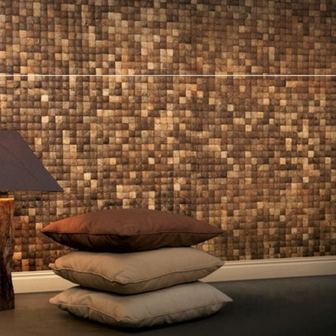 Panou decorativ 3D, Coconut, Mbaru Niang Natural, 6 placi 42x42cm, 1.05 mp - Img 3
