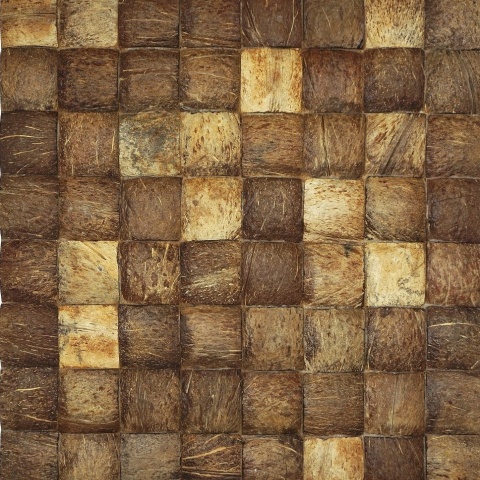 Panou decorativ 3D, Coconut, Musalaki Natural, 6 placi 40x40cm, 0.96 mp